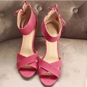 Pink Wedge Heel Sandals by Chinese Laundry Size 8